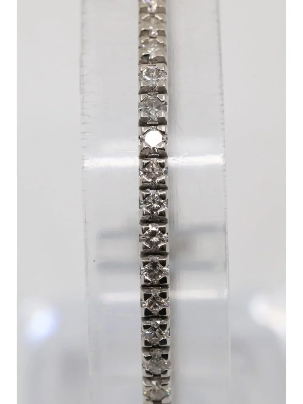 14K Solid White Gold Designer Round Cut Diamond Tennis Link Bracelet - 7